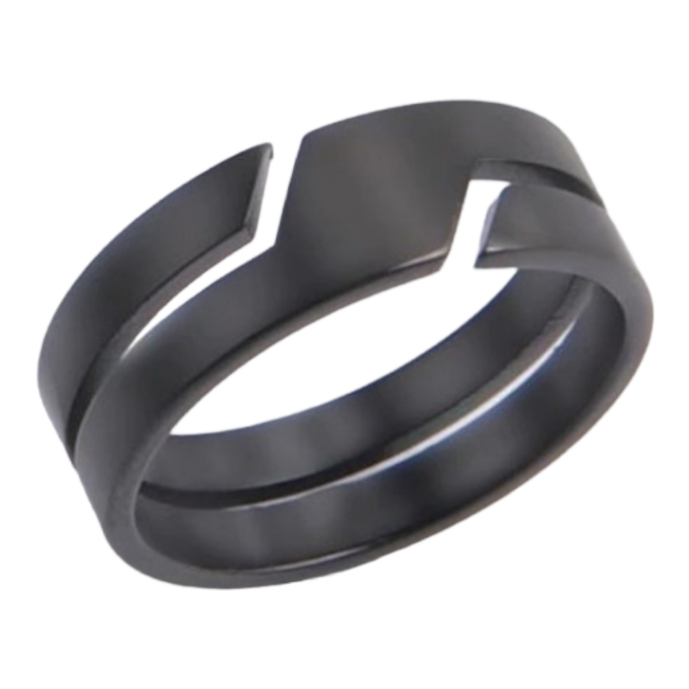 NWT Men’s 7mm Black Stainless Steel Ring Wedding Band Promise Ring Unisex - Picture 2 of 3